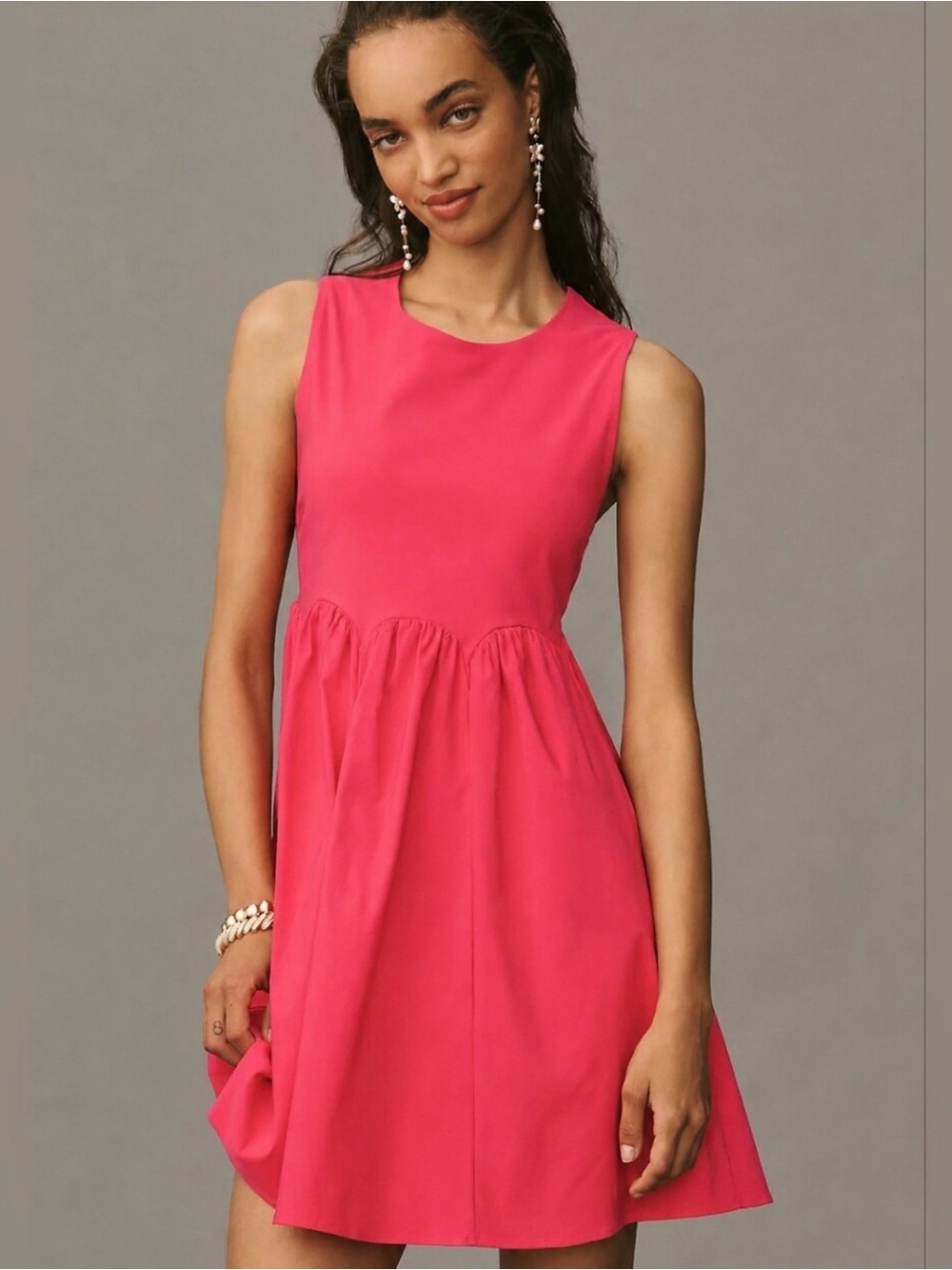 Maeve Hot Pink Sleeveless Mini Dress